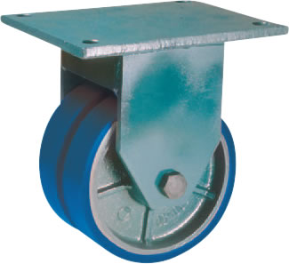 Roulette JUMELÉE FONTE POLYURÉTHANE Souple-2