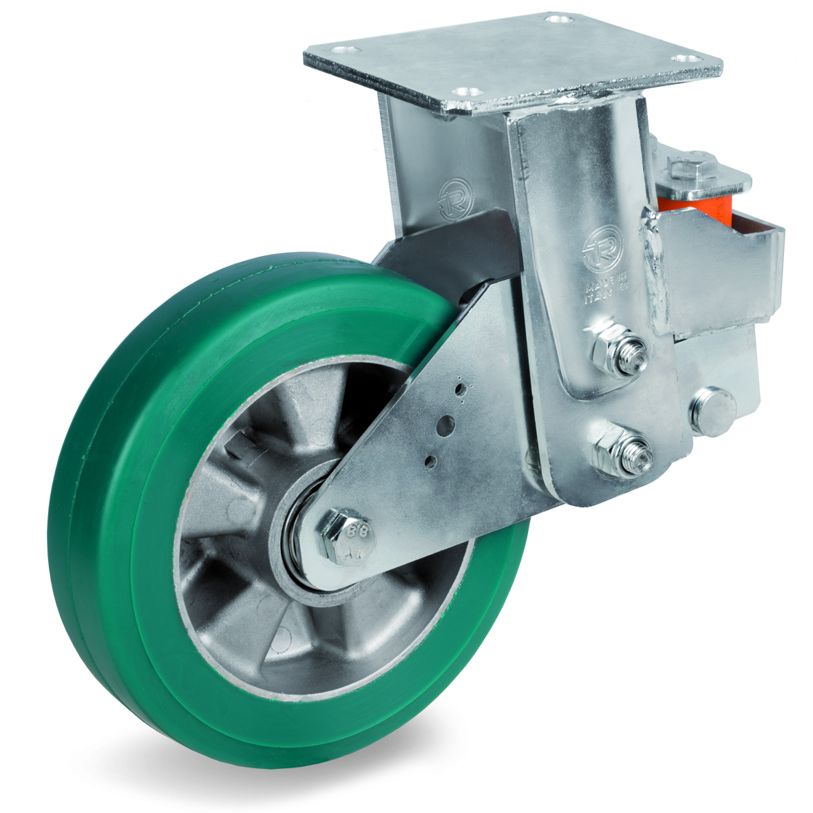 Roulette à SUSPENSION ALUMINIUM POLYURÉTHANE Souple -1