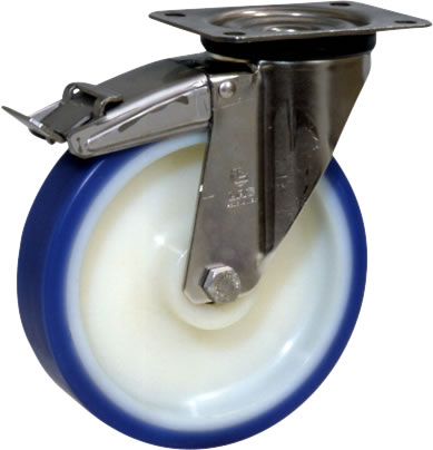 Roulette INOX LOURD POLYAMIDE et POLYURÉTHANE Coulé Souple -3