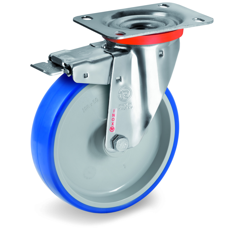 Roulette INOX POLYAMIDE POLYURÉTHANE Injecté Souple-3