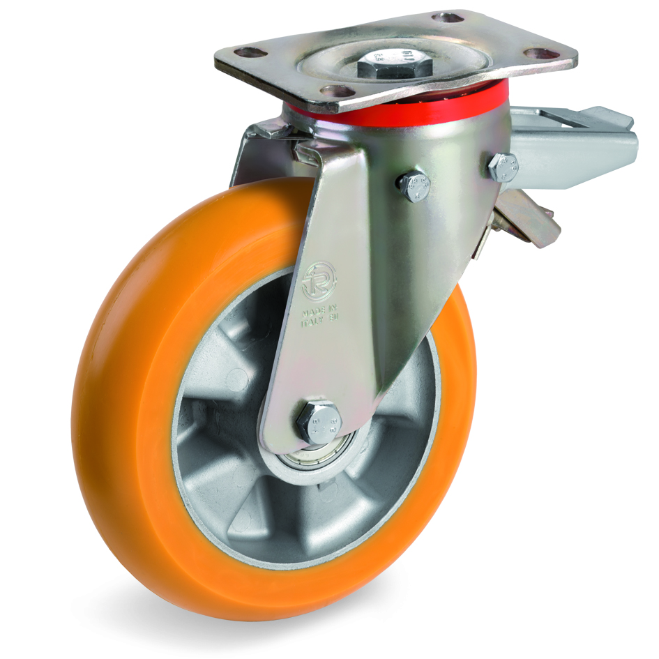 Roulette LOURDE ALUMINIUM POLYURÉTHANE Bombé -2