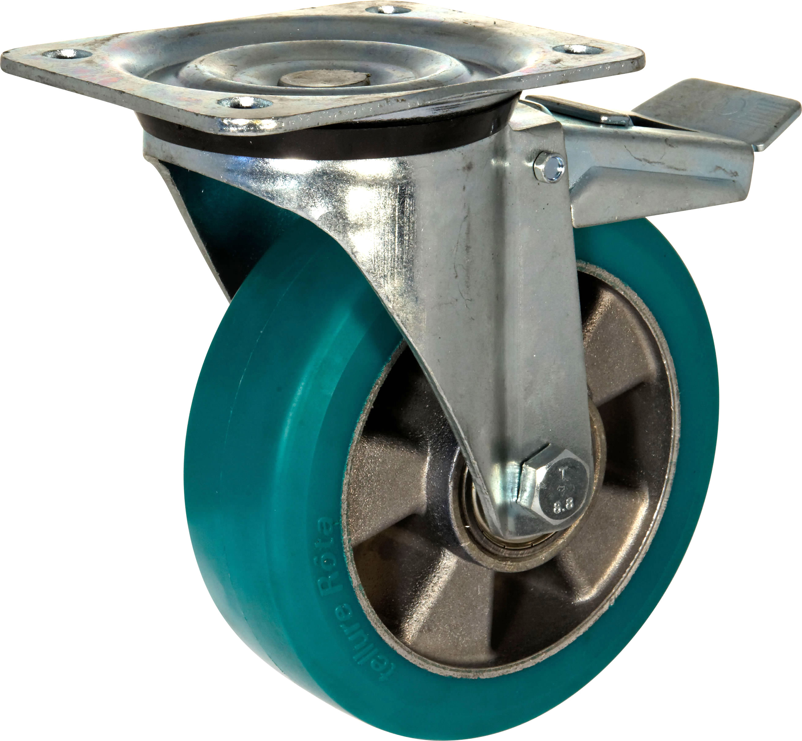 Roulette MOYENNE ALUMINIUM POLYURÉTHANE Souple-3