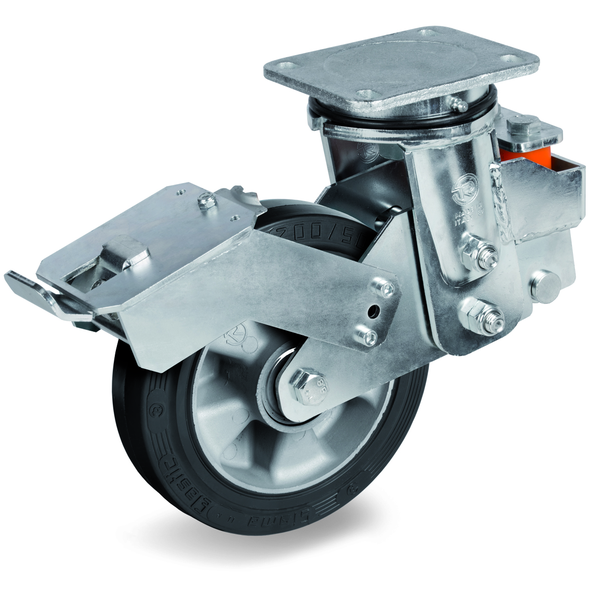 Roulette à SUSPENSION ALUMINIUM CAOUTCHOUC -3