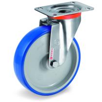 Roulette INOX POLYAMIDE POLYURÉTHANE Injecté Souple-1