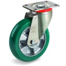 Roulette LOURDE ALUMINIUM POLYURÉTHANE Souple Bombé -1